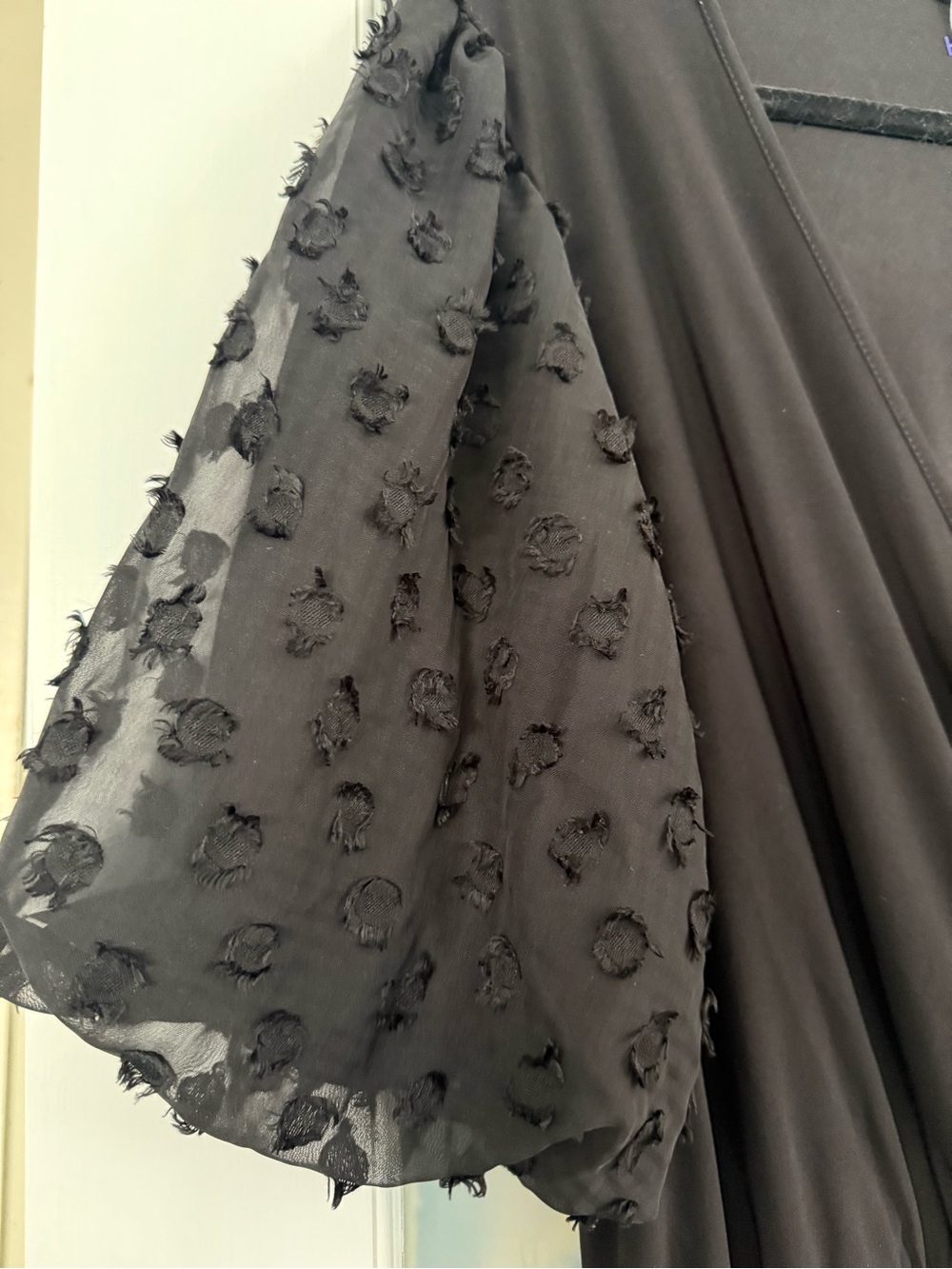 Cato Black V-Neck Maxi Dress with Puff Dot Sleeves - Picture 5 of 6